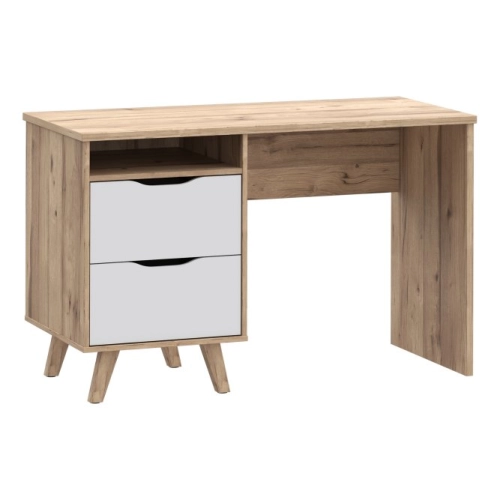 Biurko 2 Szuflady  Deska Dębowa/Biały